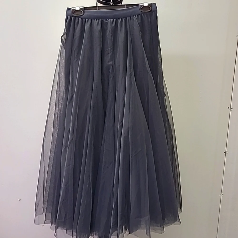 Golden Fashion Size XS-S Grey Midi Length Tutu Skirt - Picture 1 of 9